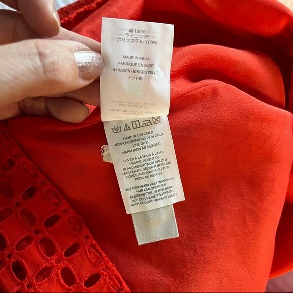 J.Crew One-shoulder Ruffle Eyelet Top in Red 2 NWOT - Picture 12 of 13